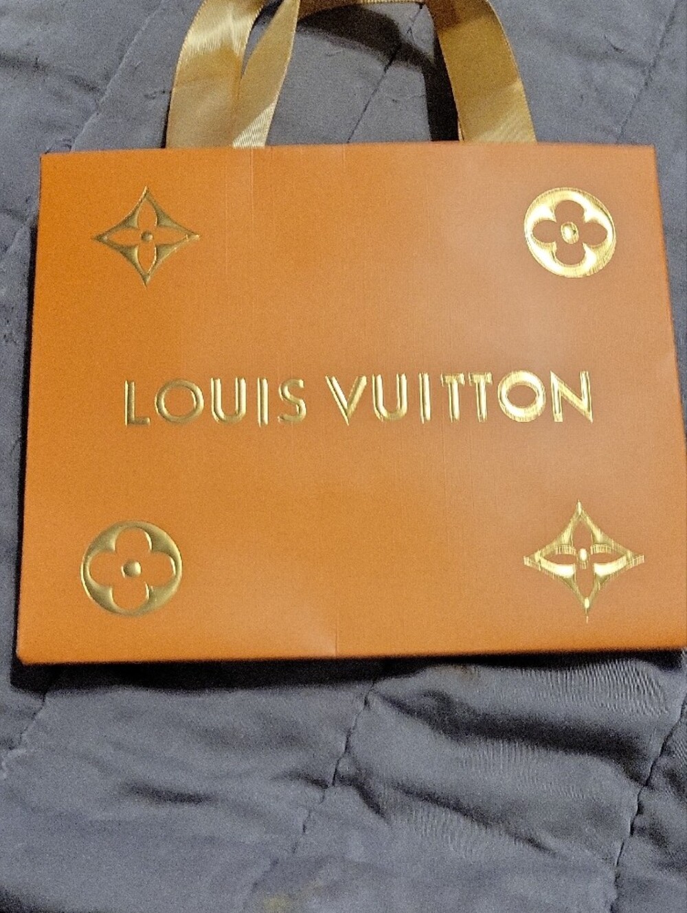 Louis Vuitton NWOT! Orange Gift Bag with Gold Accents - Picture 6 of 6